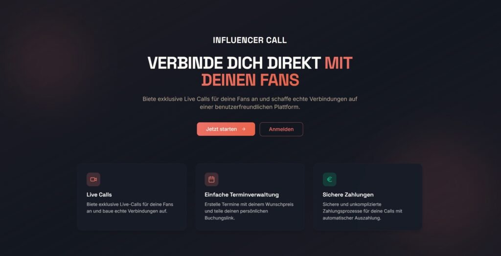 influencer call dashboard