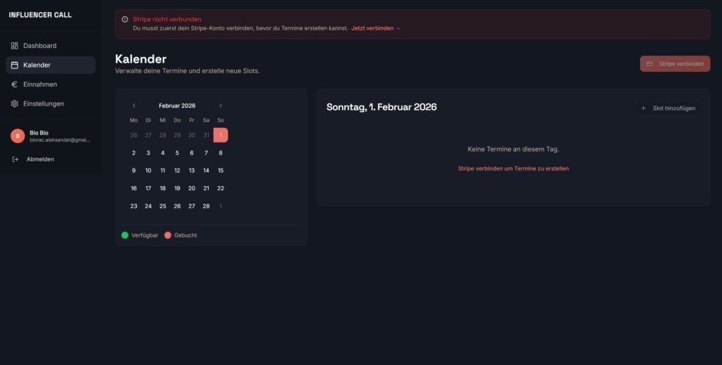 influencer call kalender