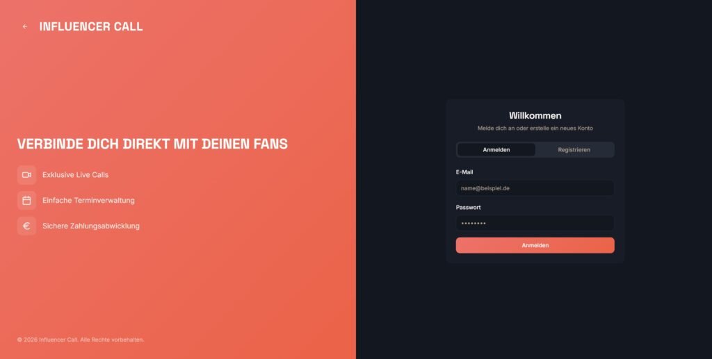 influencer call login